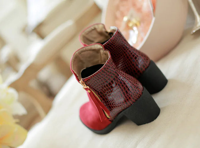 Sleek Side-Zip Leather Ankle Boots