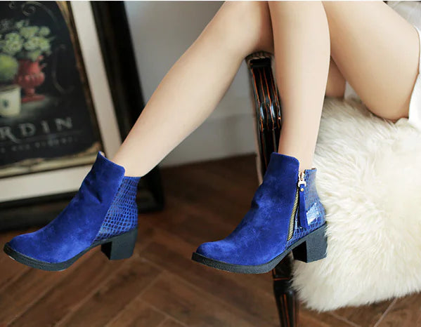 Sleek Side-Zip Leather Ankle Boots