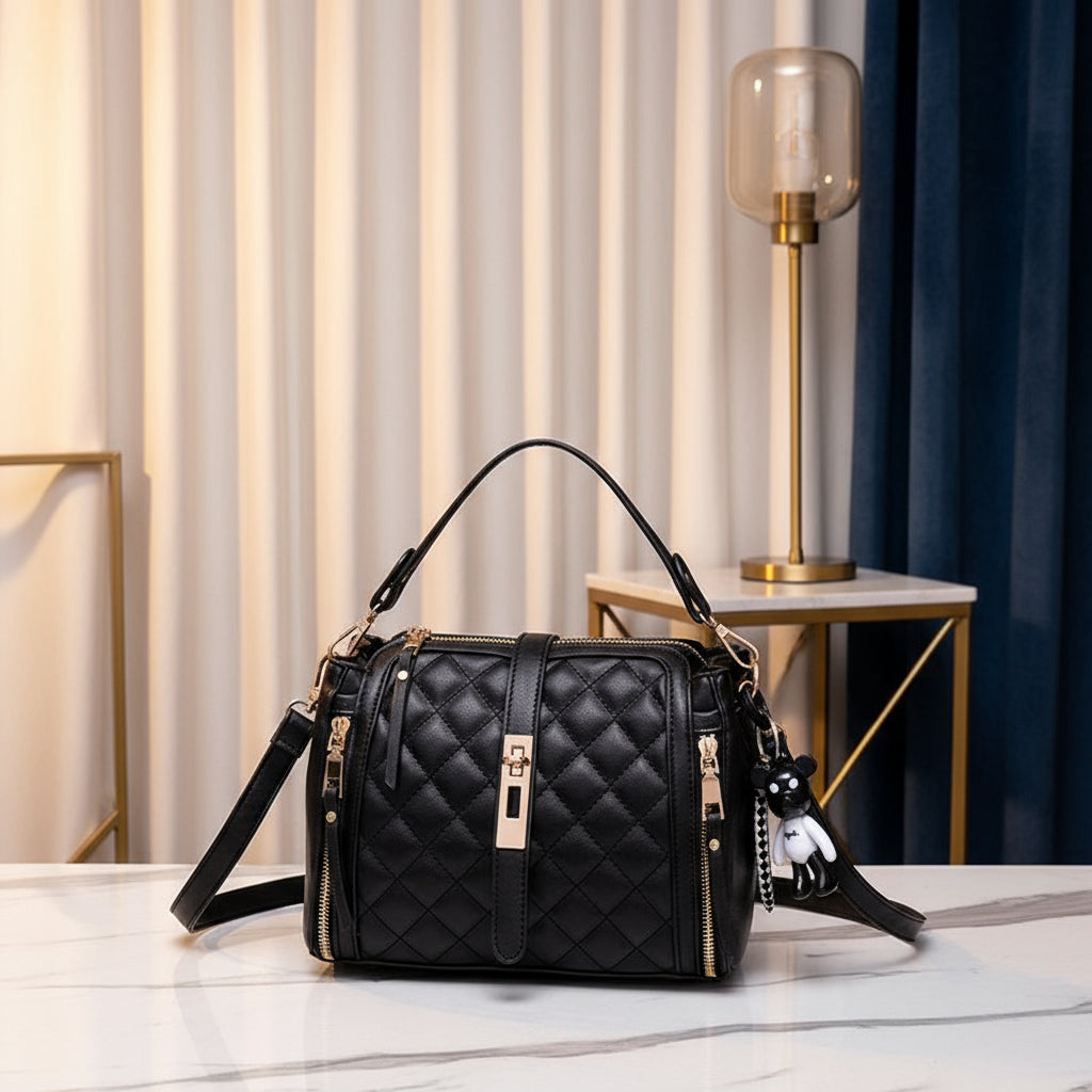 Diamond Quilted Bucket Bag
