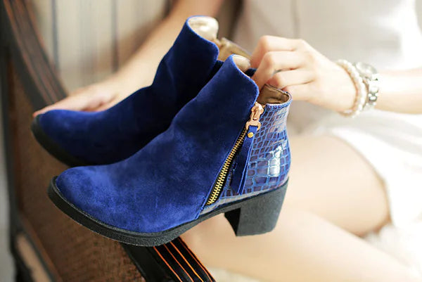 Sleek Side-Zip Leather Ankle Boots