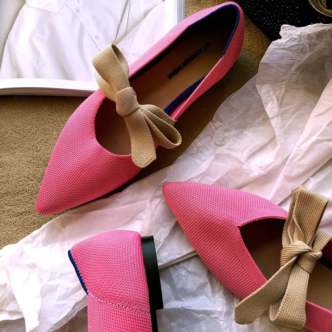 Chic Bow Point Flats
