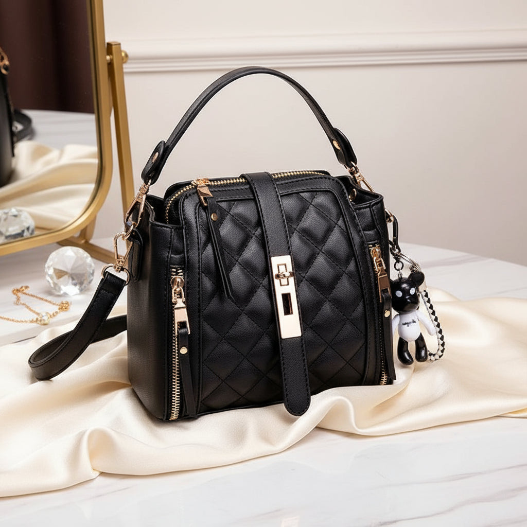 Diamond Quilted Bucket Bag